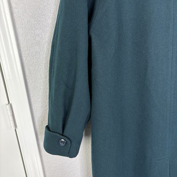 Vintage 90s Liz Baker Womens Wool Overcoat Long Forest Green Full Length Sz 18W - Picture 3 of 5
